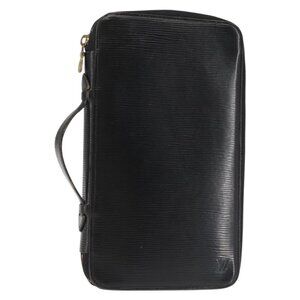 LOUIS VUITTON Epi Poche Escapade Travel Case Black LV Auth